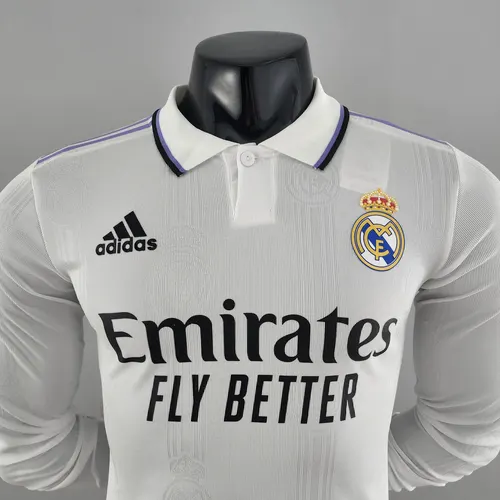 2022/2023 Long Sleeve Player Version Real Madrid Home AAA fan-grade — view 3