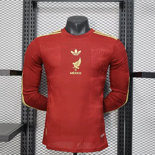2025/2026 Player Version Long Sleeve Mexico National Special Edition Red Football Shirt AAA fan-grade