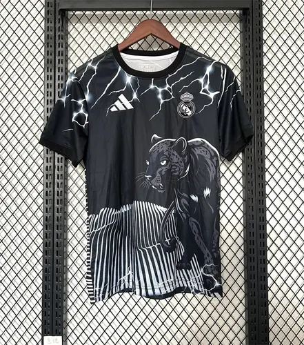2024/2025 Real Madrid Leopardo Edição Especial Camisa Preta Qualidade Tailandesa