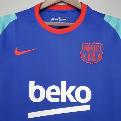 Camiseta de Entrenamiento de Barcelona 2021/2022 Azul y Verde — view 3