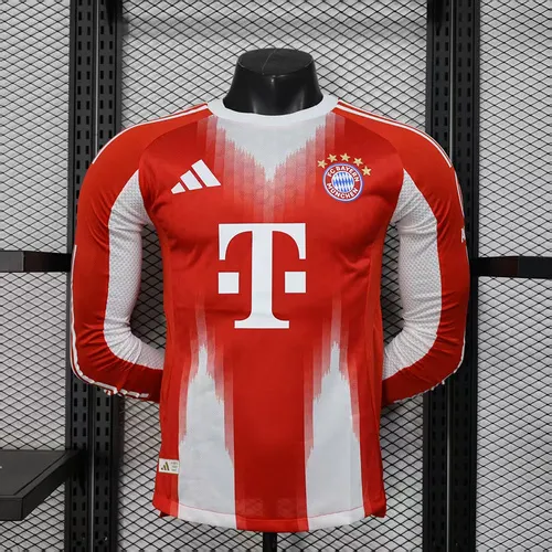 2025-2026 Long Sleeves Player Version Bayern Munich Home Football Shirt AAA fan-grade
