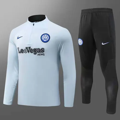 2023 Internazionale Milan Half-Pull Training Suit Baby blue Football Jersey AAA fan-grade Set