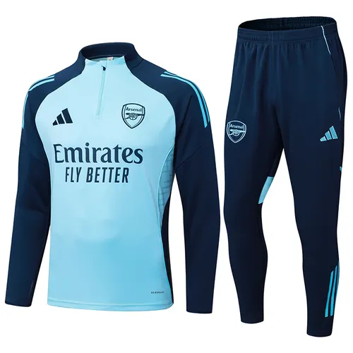 2025/2026 Arsenal Half-Pull Training Suit Light Blue Football Shirt AAA fan-grade Set