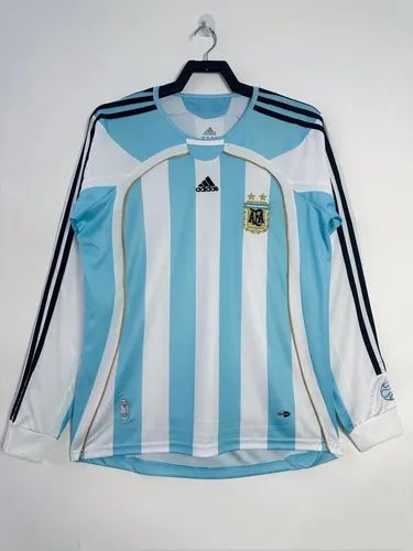 2006 Retro Long Sleeve Argentina National Team Home Jersey AAA fan-grade