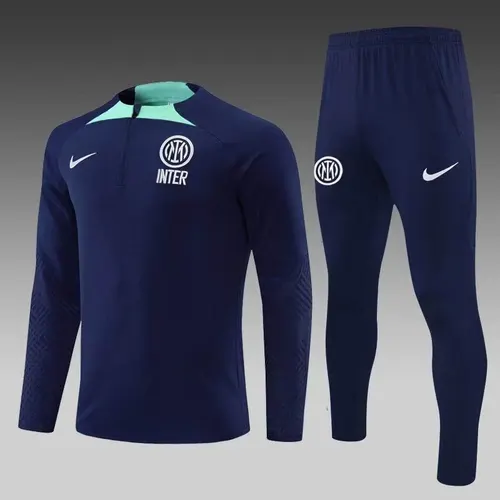 Survêtement d'entraînement demi-zip 2022/2023 Internazionale Milan bleu royal Qualité Thaï Ensemble