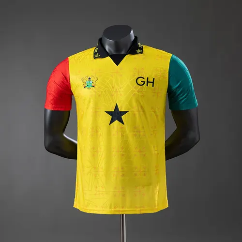 Camisa de Futebol Amarela Edição Comemorativa Nacional Versão Jogador Gana 2025 AAA qualidade fã