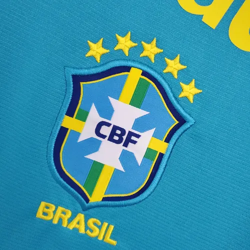 2021 Brazil Training Wear Lake Blue Soccer Jersey — view 5