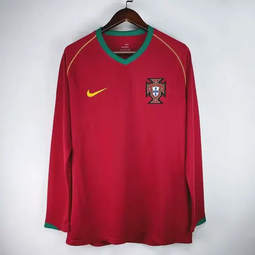 2006 Retro Long Sleeve Portugal Home Football Shirt — view 1