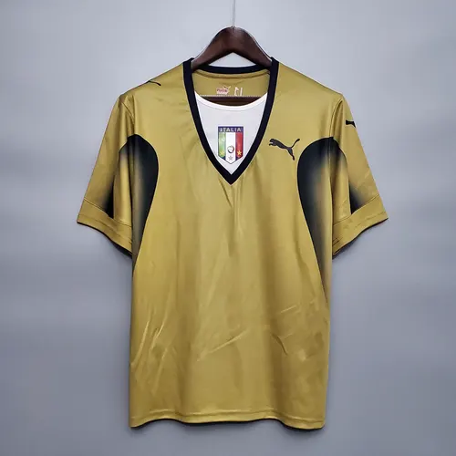 2006 Retro Italy Goalkeeper Gold Soccer Shirt — view 1
