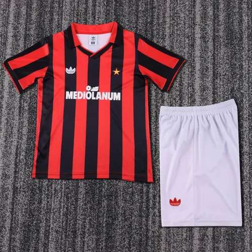 1990-1991 Rétro AC Milan Domicile Maillot de Football Qualité Thaï Taille Enfant