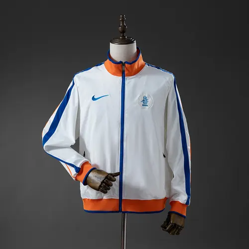 2010/2011 Países Bajos Chaqueta Cortavientos -Blanca AAA calidad aficionado — view 1