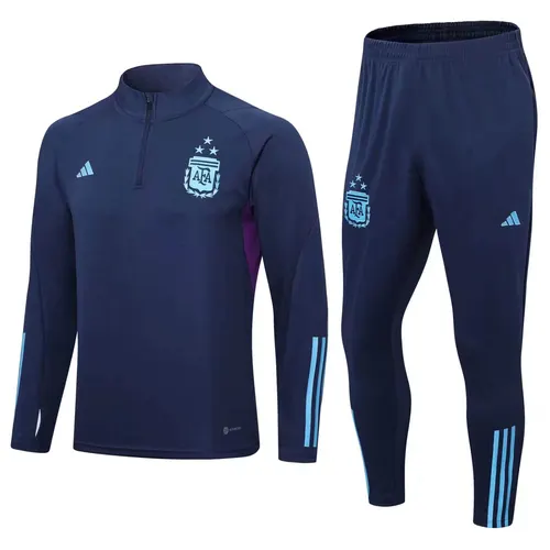 2022 Argentina Half-Pull Training Suit Royal Blue Jersey Set — view 1