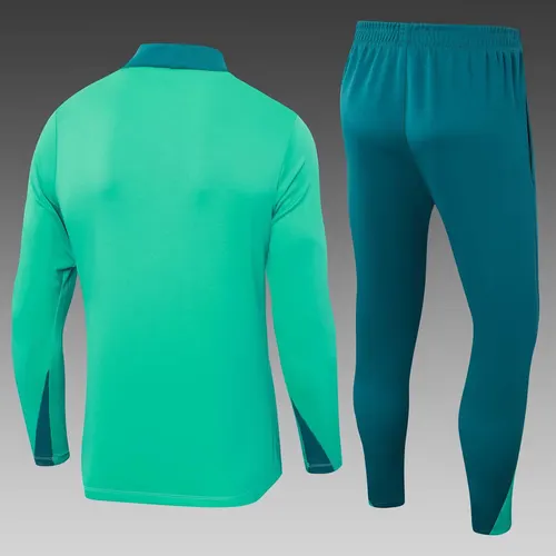 2024 Portugal Half-Pull Training Suit Green Football Shirt Set — view 2