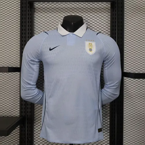 نسخة اللاعب 2026 قميص كرة القدم الأوروغواياني الأساسي طويل الأكمام درجة المشجع AAA
