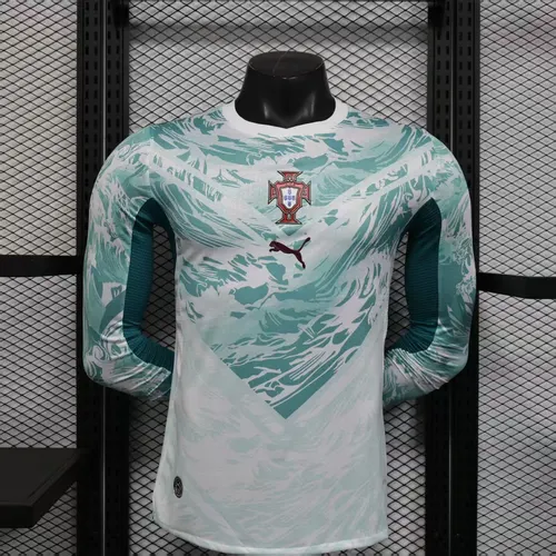 Camisa de Futebol Manga Longa Fora Portugal 2026 Versão Jogador AAA qualidade fã