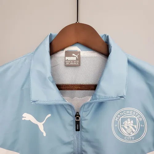 2021/2022 Coupe-Vent Maillot Manchester City Bleu Et Blanc — view 3