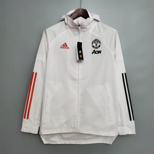 2021 Manchester United Jersey Windbreaker White(Black-Red Edge) — view 1