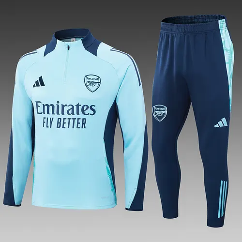 2024/2025 Arsenal Half-Pull Training Suit Baby Blue Football Shirt AAA fan-grade Set