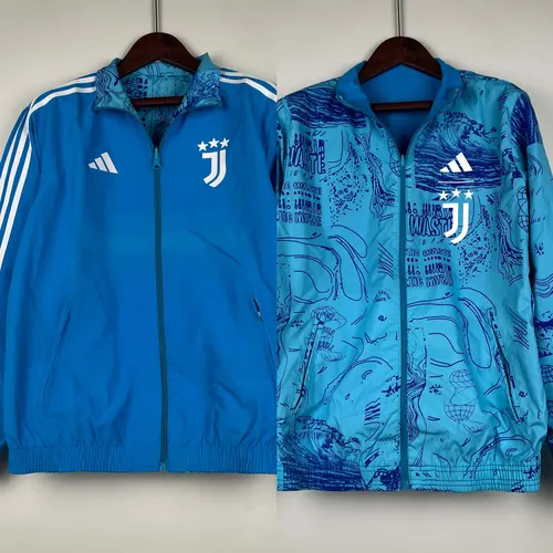 2023-2024 Juventus Reversible Windbreaker Blue Soccer Jersey AAA fan-grade