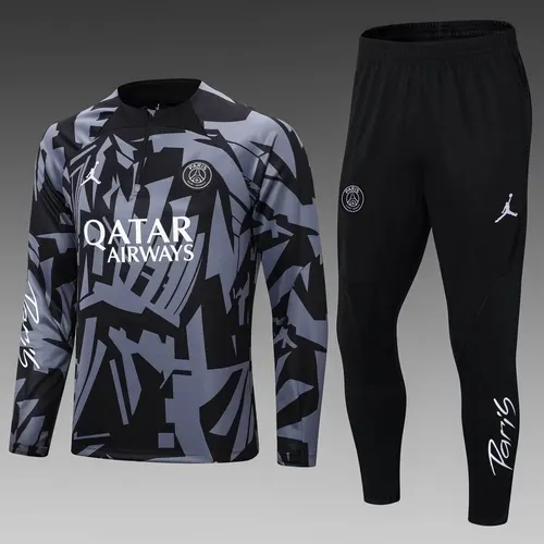 2022/2023 PSG パリ・サンジェルマン ハーフプル トレーニングスーツ ブラックグレーカモフラージュ セット