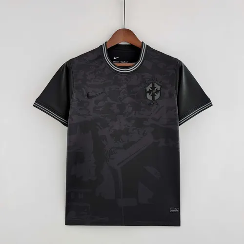 2022 Brazil Special Edition all black Soccer Jersey — view 1