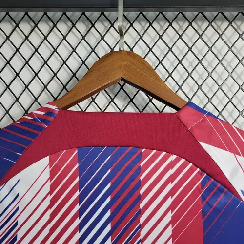 Camisa de Futebol Treino Barcelona Vermelha Branca Azul 2023/2024 — view 5