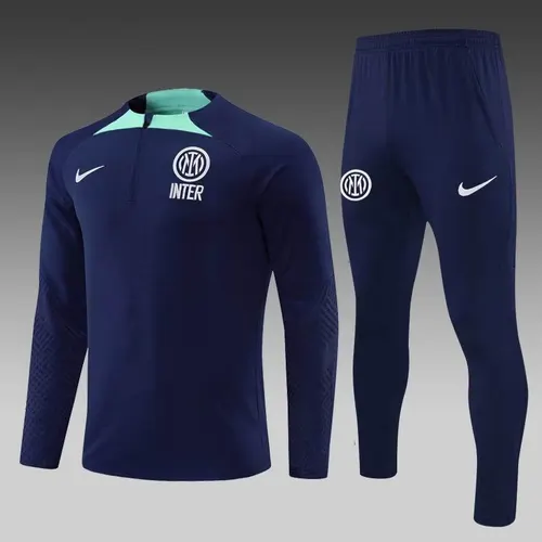 2022/2023 Internazionale Milan Half-Pull Training Suit Royal Blue Football Jersey AAA fan-grade Set