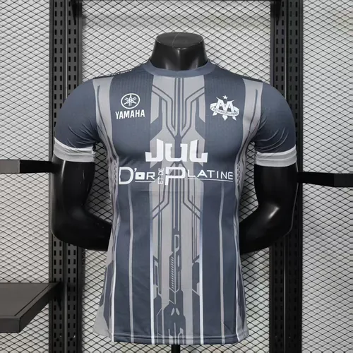 2025/2026 Maillot de football version joueur édition spéciale grise de l'Olympique de Marseille qualité thaï