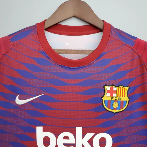 2021-2022 Barcelona Training Suit Red And Blue — view 3
