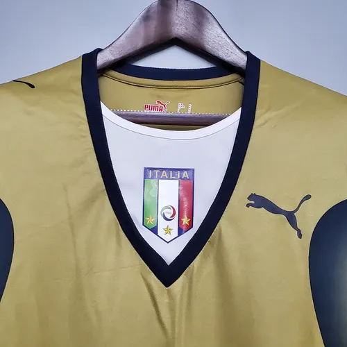 2006 Retro Italy Goalkeeper Gold Soccer Shirt — view 3