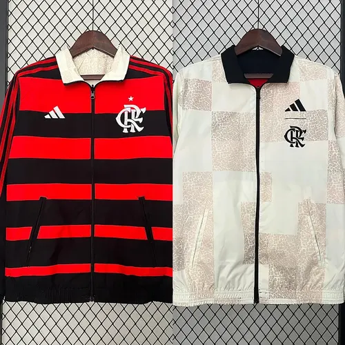 2024-2025 Flamengo CasuaI Reversible Windbreaker(white-red)Soccer Jersey AAA fan-grade