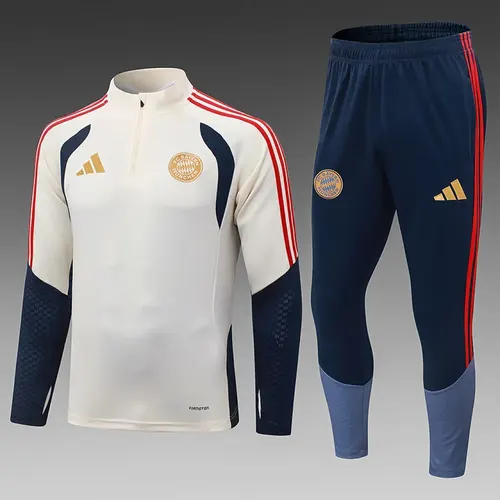 2026/2027 Bayern Munich Half-Pull Training Suit Pale yellow Football Shirt 1:1 Thai Quality Set
