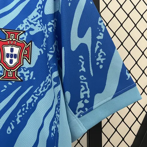 2024 Portugal Goleiro Camisa de Futebol -Azul AAA qualidade fã — view 3