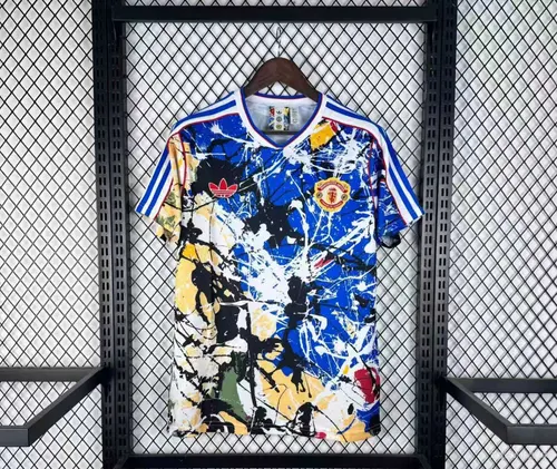 2026/2027 قميص مانشستر يونايتد x Stone Roses لكرة القدم أزرق جودة تايلاندية 1:1