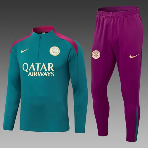 2024/2025 Psg Paris Saint-Germain Half-Pull Training Suit Blackish Green Set