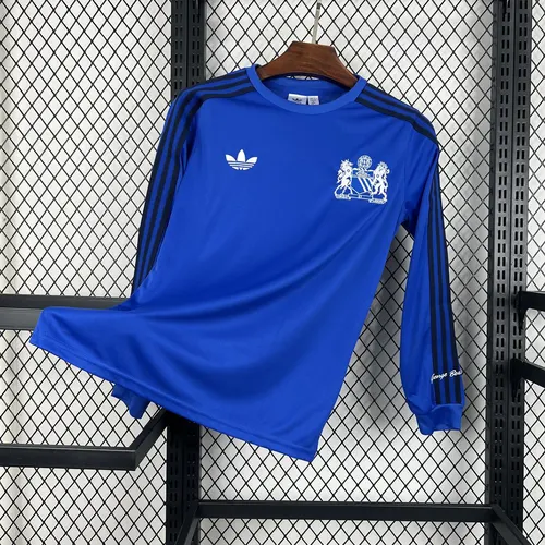 2024/2025 Player Version Manchester United Joint Edition Blue Long Sleeves Football Shirt AAA fan-grade