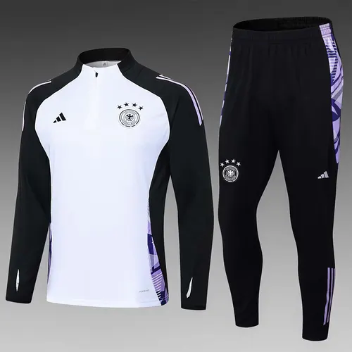 2024-2025 Germany Half-Pull Training Suit White Jersey Set — view 1