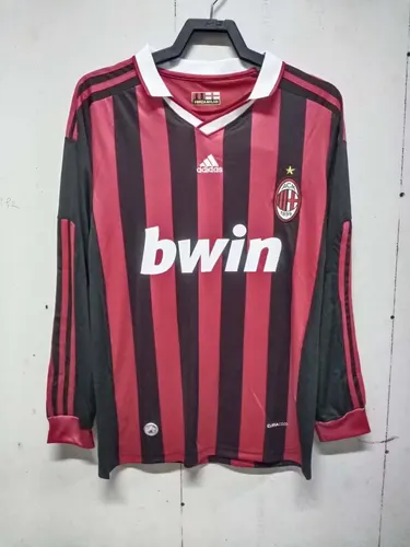 Camiseta de Fútbol Manga Larga Retro 2009/2010 AC Milan Local Calidad Tailandesa
