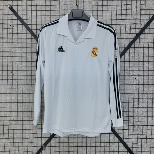 2002/2003 Retro Manches Longues Real Madrid Édition Ligue des Champions Maillot Domicile Football 1:1 Qualité Thaï
