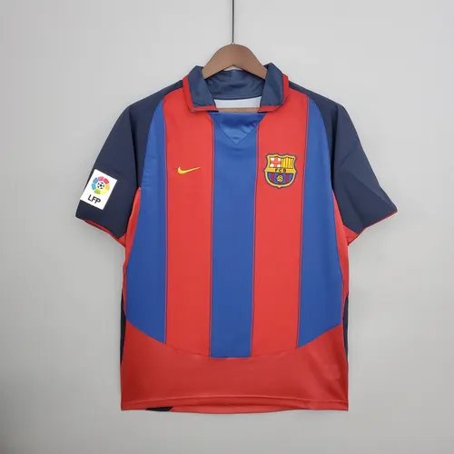 Camisa de Futebol Retro Barcelona Home 2003/2004 Qualidade Tailandesa