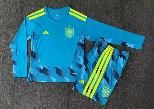 2026 Manga Larga España Selección Nacional Portero Camiseta AAA calidad fan Talla Infantil
