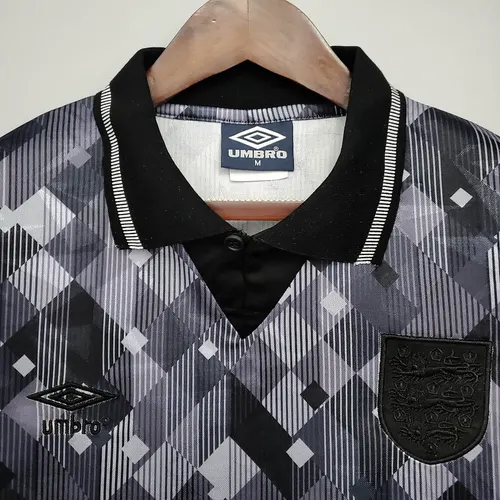 1990 Retro England Blackout Sonderausgabe Schwarz Fußballtrikot — view 3