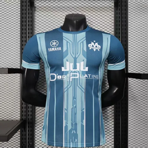 2025/2026 Maillot de football version joueur édition spéciale bleu ciel de l'Olympique de Marseille qualité thaï