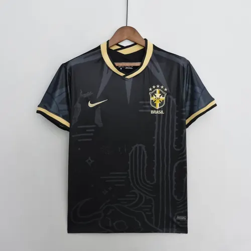 2022 Brazil Special Edition Black Soccer Jersey — view 1