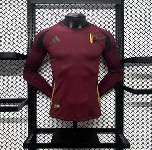 2024-2025 Player Version Belgium National Team Home Long Sleeves Jersey
