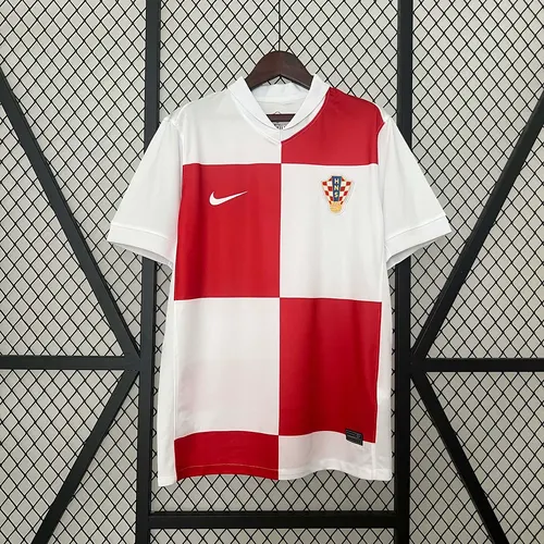 Camisa de Futebol Croácia Casa Seleção Nacional 2024 Qualidade Tailandesa 1:1