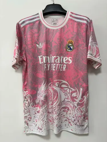 2025/2026 Real Madrid Cuello Redondo Rosa Camiseta de Fútbol Calidad Tailandesa