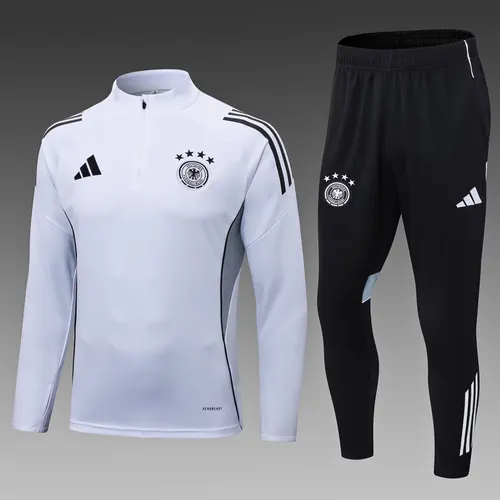 2025 Germany ハーフプル トレーニングスーツ ホワイト ジャージセット