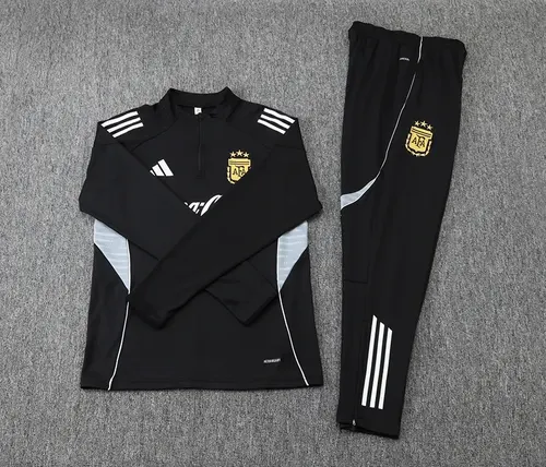 2025/2026 Argentina Half-Pull Training Suit Black Jersey Set — view 7