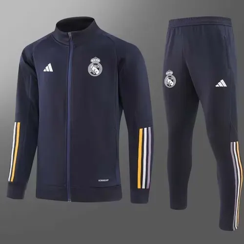 2023/2024 レアル・マドリード ロングジップジャケット ネイビーブルー サッカーシャツ セット